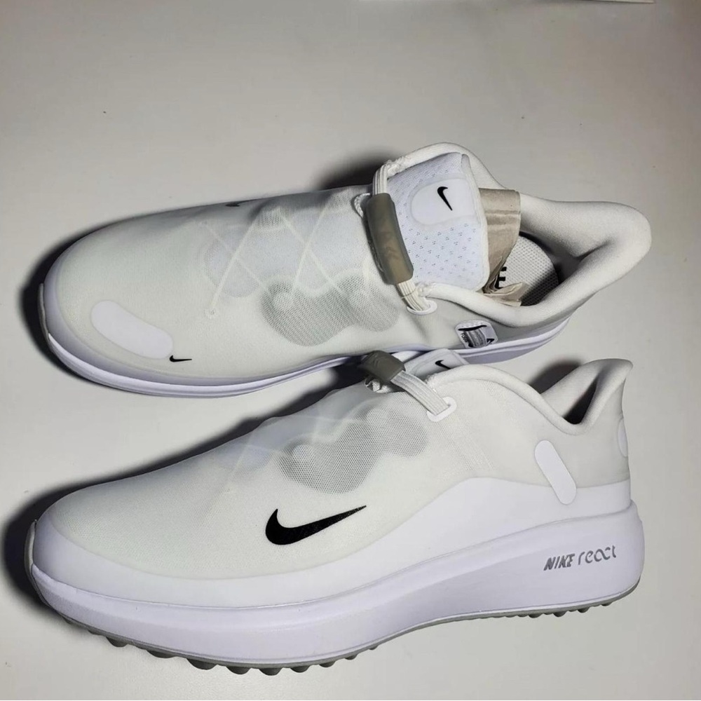 Nike React White Sneakers with Black Logo